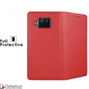 Atverčiamas dėklas su skyreliais - raudonas (telefonams Xiaomi Mi 10T Lite)
